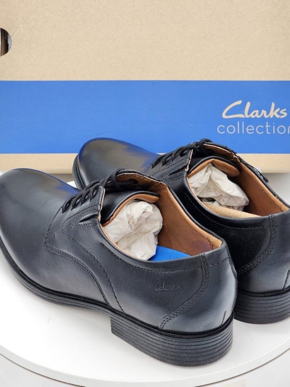 Clarks Whiddon Plain Black Leather Oxford Dress Shoes Men’s Size 8 - Picture 5 of 11